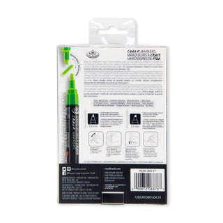 Royal & Langnickel 2mm Reversible Tip Chalk Markers Neon Set 6pc
