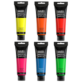 Liquitex Basics Acrylic Fluorescents 6 x 118ml Set