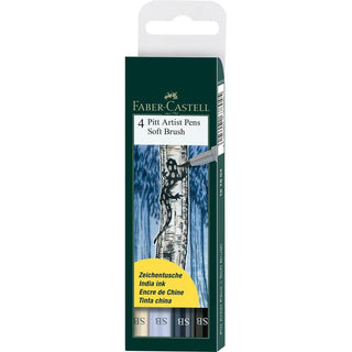 Faber-Castell Pitt Artist Pens Soft Brush Grey Shades Set 4pc