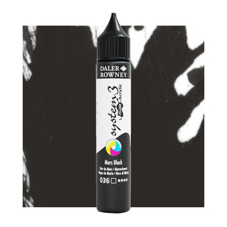 Daler Rowney System 3 Fluid Acrylic 29.5ml - 036 Mars Black