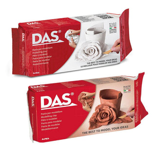 DAS Air Drying Clay 500g x 2 Pack Bundle, White & Terracotta