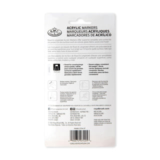 Royal & Langnickel 15mm Jumbo Acrylic Markers Black & White Set 2pc
