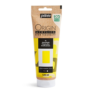 Pebeo Origin High Viscosity Acrylic 120ml - Primary Yellow