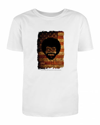 Bob Ross American Flag Design Official Cotton T-Shirts
