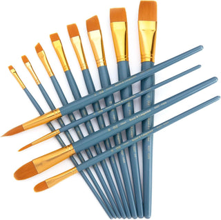 Royal & Langnickel Gold Taklon Paint Brush 12 Set (RSET-9305)