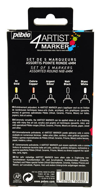 Pebeo 4Artist Oil-Based Markers Metallic Set