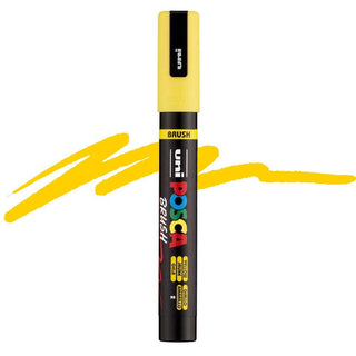 POSCA PC-5BR Paint Markers with Semi-Flexible Brush Tip - Yellow