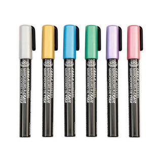 Royal & Langnickel 2mm Reversible Tip Chalk Markers Metallic Set 6pc