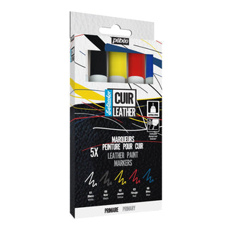 Pebeo Setacolor Leather Marker Primary Set 5pc