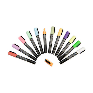Royal & Langnickel 2mm Reversible Tip Chalk Markers Primary Set in Case 12pc