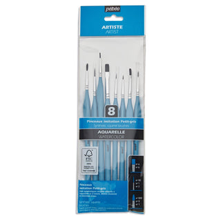 Pebeo Synthetic Squirrel Watercolour Brush Precision Set 8pc