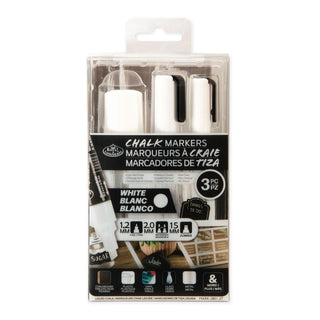 Royal & Langnickel Chalk Markers Assorted Tip White Set 3pc