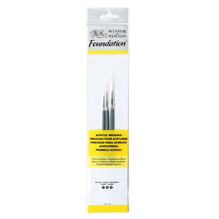 Winsor & Newton Foundation Acrylic Brush Set 3pc 5295001