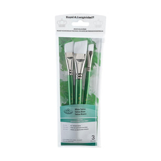 Royal & Langnickel RSET-9541 White Taklon Paint Brush Value Pack 3pc