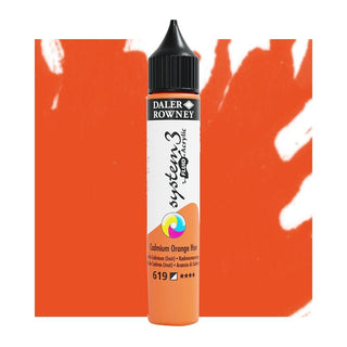 Daler Rowney System 3 Fluid Acrylic 29.5ml - 619 Cadmium Orange Hue