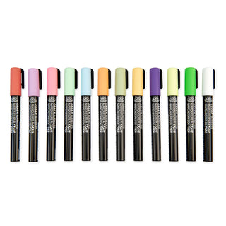 Royal & Langnickel 2mm Reversible Tip Chalk Markers Primary Set in Case 12pc