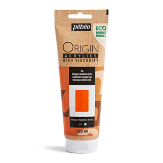 Pebeo Origin High Viscosity Acrylic 120ml - Cadmium Orange Hue