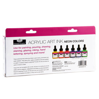 Royal & Langnickel Essentials Acrylic Ink Neon Colours Set 6 x 30ml