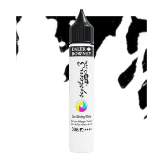 Daler Rowney System 3 Fluid Acrylic 29.5ml - 006 Zinc Mixing White