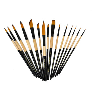 The Art Shop Skipton Synthetic Watercolour Paint Brush 15pc Set