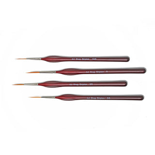 Triangular Handle Synthetic Rigger Paint Brush Set of 4