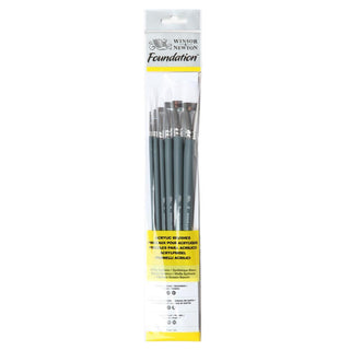 Winsor & Newton Foundation Long Handled Acrylic Brush Set 6pc 5295008
