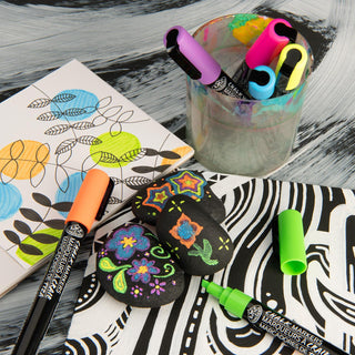 Royal & Langnickel 2mm Reversible Tip Chalk Markers Neon Set 6pc