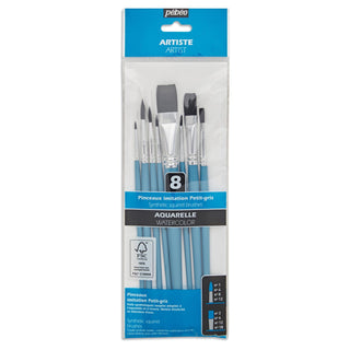 Pebeo Synthetic Squirrel Watercolour Brush Set 8pc 952205