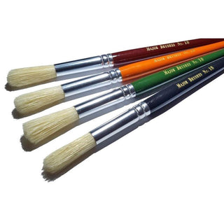 Major Brushes Colour Handle Hog Bristle Round #18 Brush Set of 4