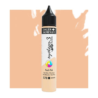 Daler Rowney System 3 Fluid Acrylic 29.5ml - 578 Peach Pink