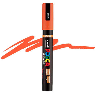 POSCA PC-5BR Paint Markers with Semi-Flexible Brush Tip - Orange