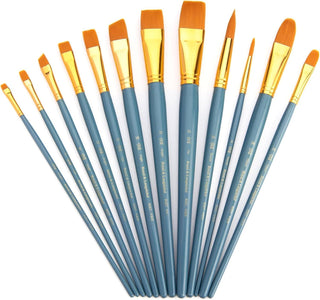 Royal & Langnickel Gold Taklon Paint Brush 12 Set (RSET-9305)