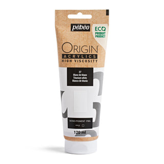 Pebeo Origin High Viscosity Acrylic 120ml - Titanium White