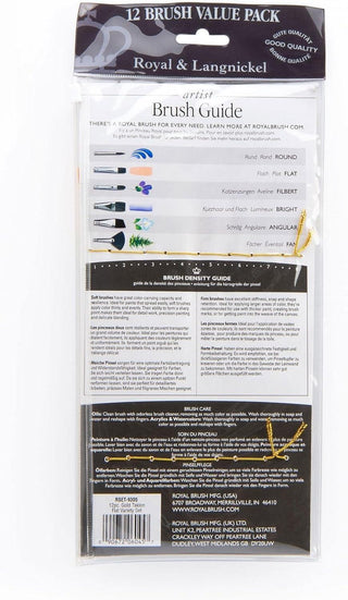 Royal & Langnickel Gold Taklon Paint Brush 12 Set (RSET-9305)