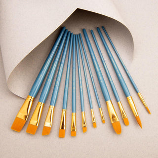 Royal & Langnickel Gold Taklon Paint Brush 12 Set (RSET-9305)