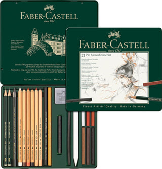 Faber-Castell Pitt Monochrome Tin 21pc