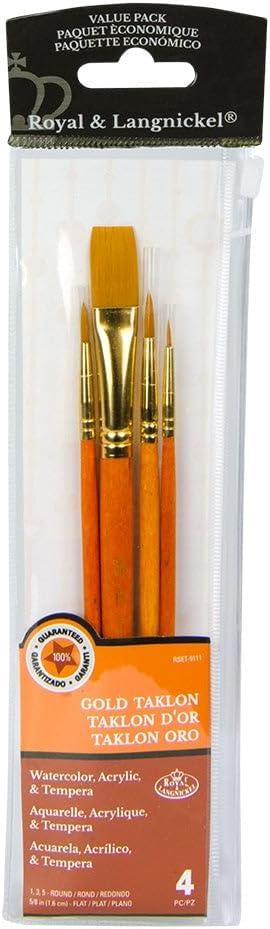 Royal & Langnickel RSET-91111 Gold Taklon Brush Set 4pc