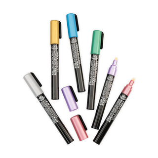 Royal & Langnickel 2mm Reversible Tip Chalk Markers Metallic Set 6pc