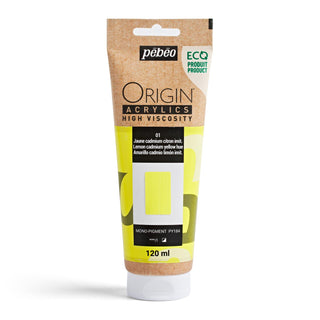 Pebeo Origin High Viscosity Acrylic 120ml - Lemon Cadmium Yellow Hue