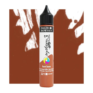 Daler Rowney System 3 Fluid Acrylic 29.5ml - 221 Burnt Sienna