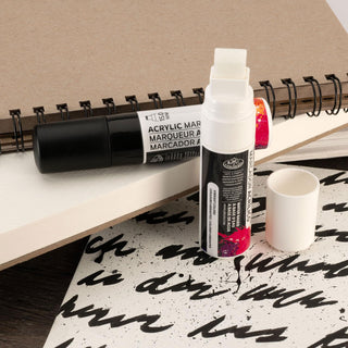 Royal & Langnickel 15mm Jumbo Acrylic Markers Black & White Set 2pc