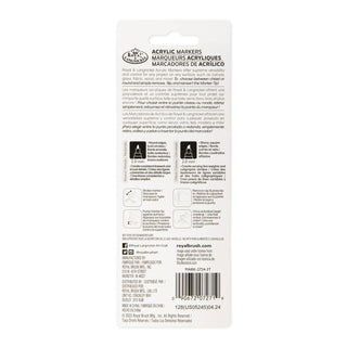 Royal & Langnickel 2mm Reversible Tip Acrylic Markers Black & White Set 2pc