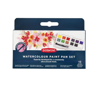 Derwent Watercolour Paint Pan Set 12 Colours