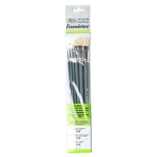 Winsor & Newton Foundation Long Handled Oil Hog Brush Set 6pc 5295026