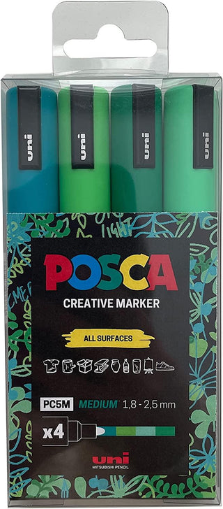 POSCA PC-5M Creative Paint Markers Green Tones Set