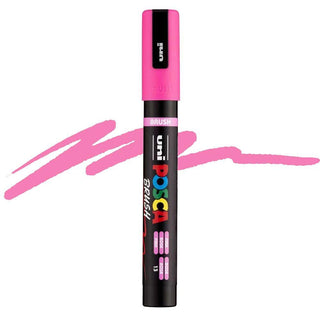POSCA PC-5BR Paint Markers with Semi-Flexible Brush Tip - Pink