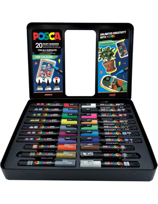POSCA Paint Markers Pop Colours Collection Tin Set 20pc