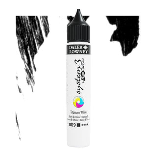 Daler Rowney System 3 Fluid Acrylic 29.5ml - 009 Titanium White