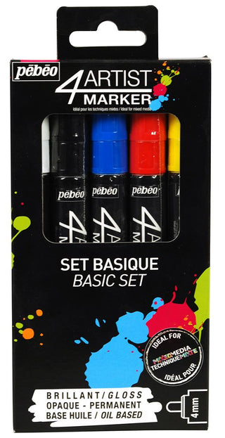 Pebeo 4Artist Oil-Based Markers Basic Set