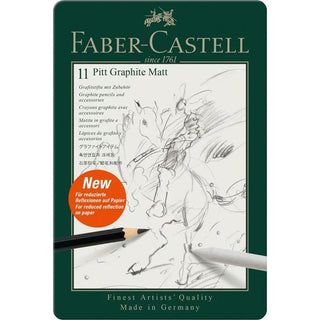 Faber-Castell Pitt Graphite Matt Pencils & Accessories Tin 11pc